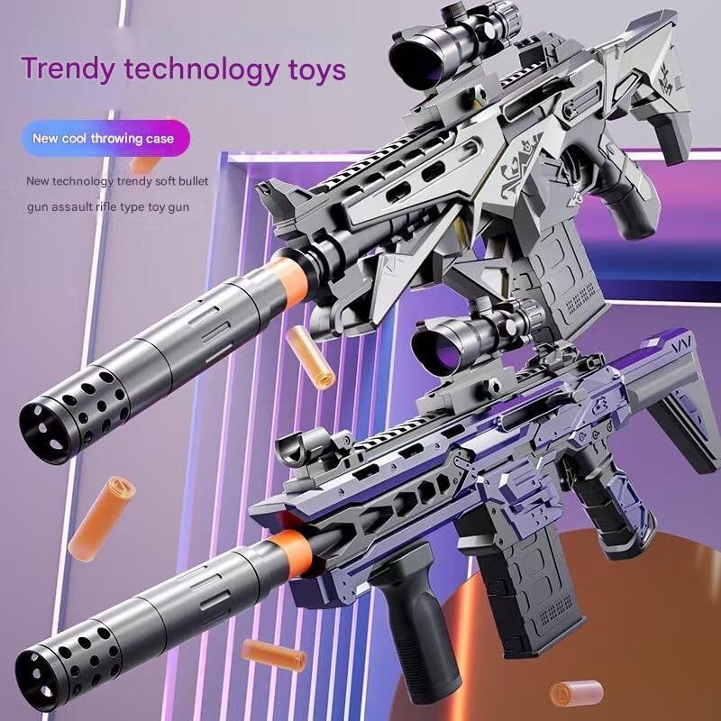 Image of Scar-L Soft Bullet Gun for Kids, Manual Blazetrom Soft Bullet Mchine Gun for Boys, Realistic Shooting Playing Machine Gun with Foam Bullet, Scope & Magazine Spiner Guns for Adults