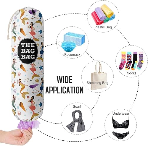Miniatura 4 de Bolsa de comestibles, organizador de bolsas de comestibles de sirena para bolsas de compras, bolsas de plástico de montaje en pared, dispensadores