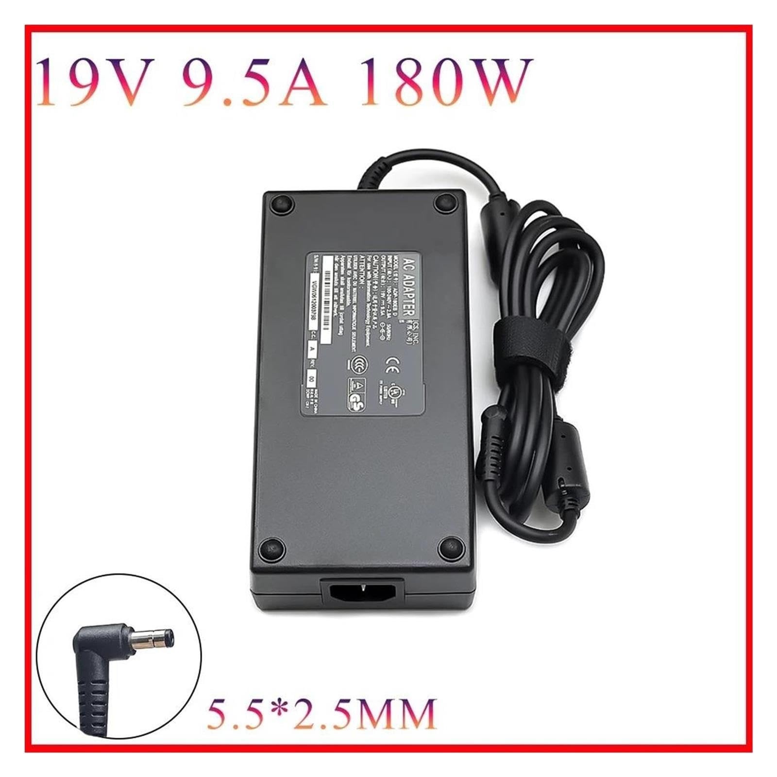 Adattatore Di Alimentazione CA 19 V 9,5 A 180 W, Compatibile Con MSI, GT783S GX60 GX60 MS-16FK GX60S GX70 Destroyer WT60 MS-16F4 ADP-180HB Caricatore B Lap(100V-240V US Plug)