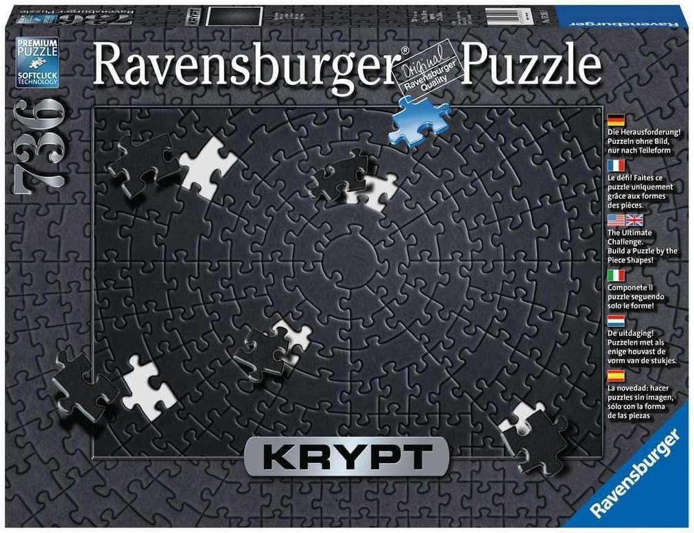 Ravensburger Krypt Black Jigsaw Puzzle Set (736 Pieces), 27" x 20