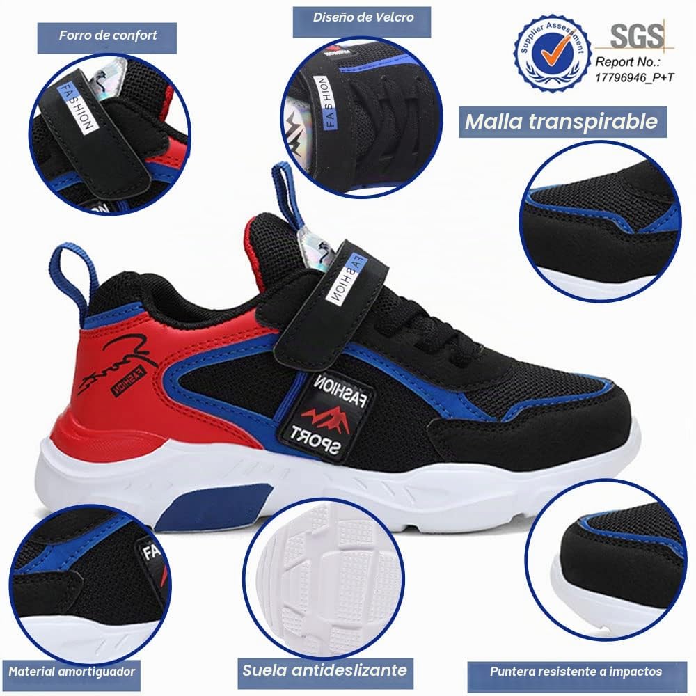 Zapatillas Niña Niño Zapatillas de Deporte para Niños Niñas Sneakers Transpirable Cómodos Zapatos Casuales Antideslizante Sneakers Unisex-niños 26EU-37EU