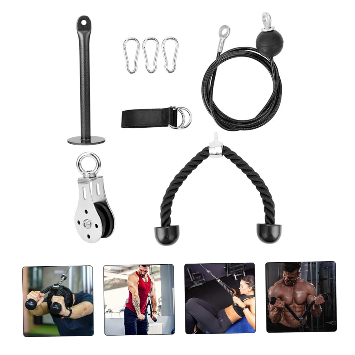 Seilzugsystem für Krafttraining 8 Stück für Heimfitness