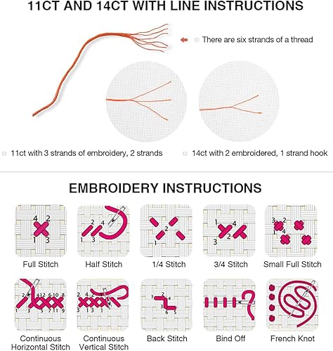Miniatura 6 de Kits de punto de cruz estampado de pavo real para adultos principiantes, arte de animales, kits de patrones de punto de cruz, dimensiones impresas,