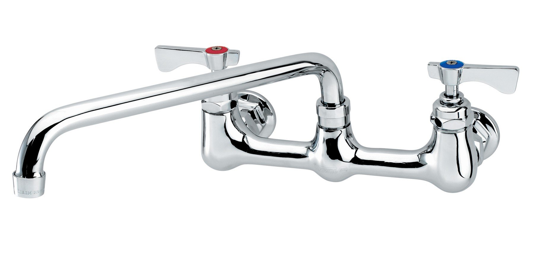 Royal Series 8" Center Wall Mount Faucet by Krowne – 11"L x 16"W x 3"H, Brass, Chrome, Model 14-810L