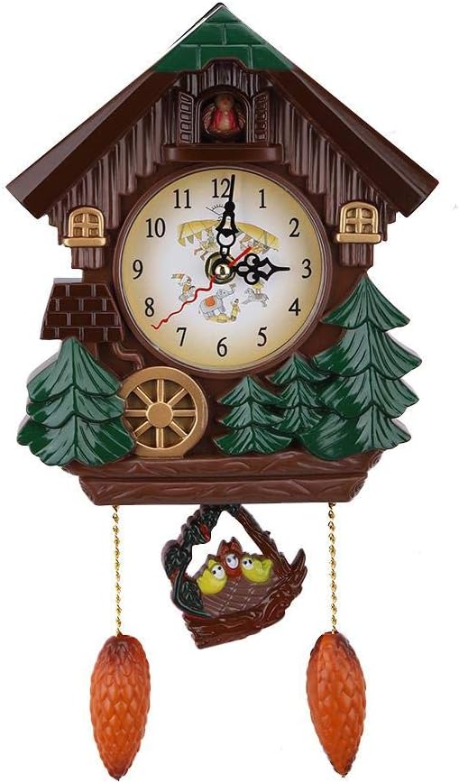 Wall Clock, Cuckoo Clock Tree House Wall Clock Art Vintage Decoration for Home