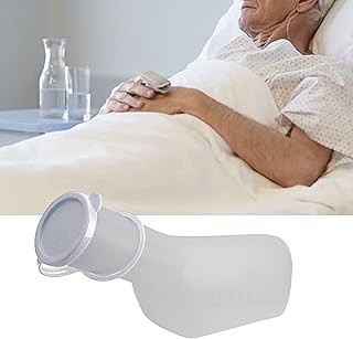 SpaceToy Urine Bottle PP for Men with Closure, Men's Bed Bottle, Urinal 1 Litre Capacity, Autoclavable, (Milky)