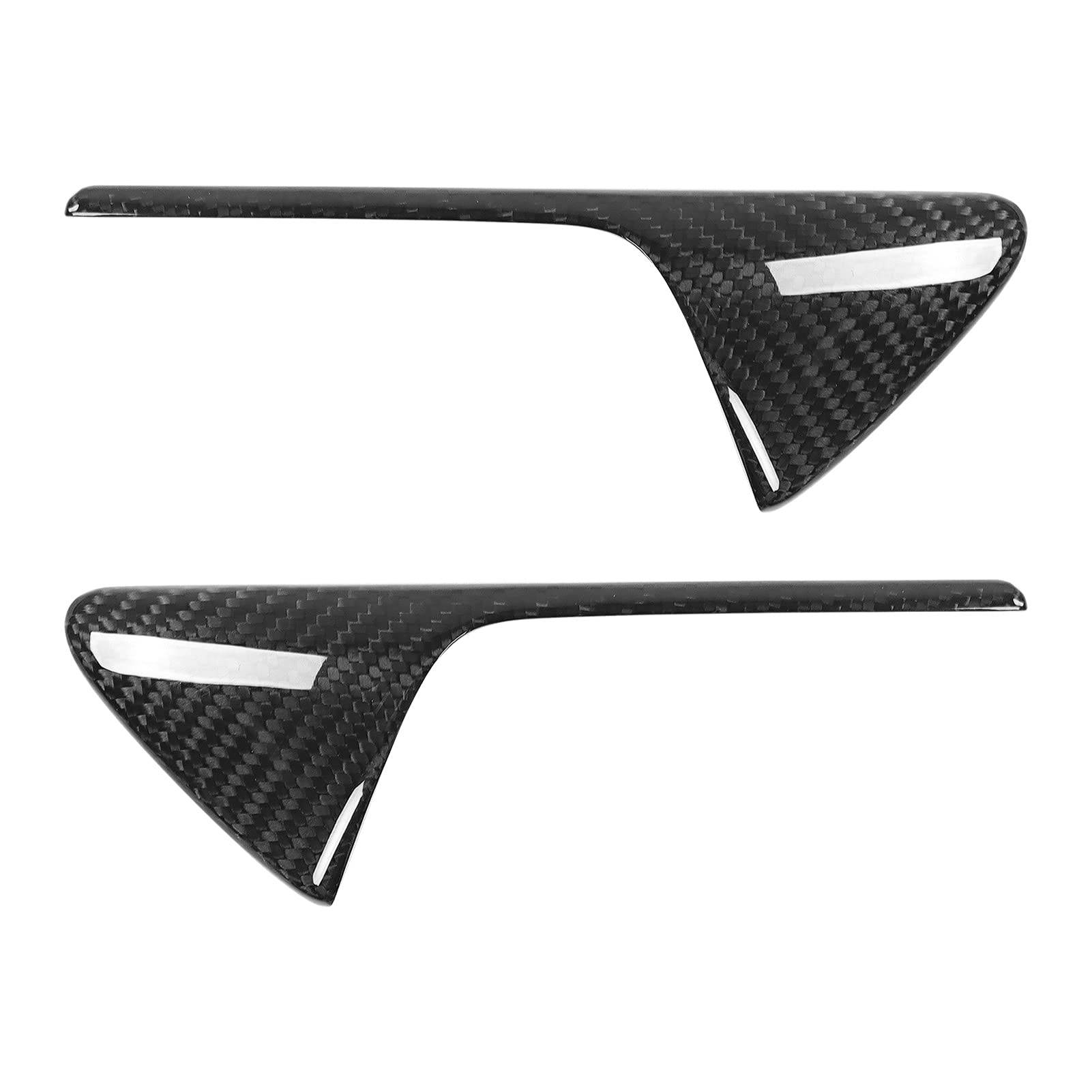 EVGATSAUTO Carbon Fiber Side Fender Camera Cover, Pair of Side Fender Camera Vent Cover Trim Real Carbon Fiber Fit for Tesla Model 3 S X Y(Bright carbon fiber)