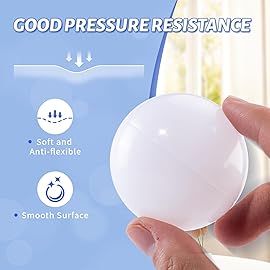 Ball Pit Balls for Kids, 100 pcs 2.15 Inches Small Size Thicken Soft Plastic Crush Proof Ball Pit Balls BPA Phthalate Free Baby Toddler Toy Ball with 3 Color White Blue Light Blue