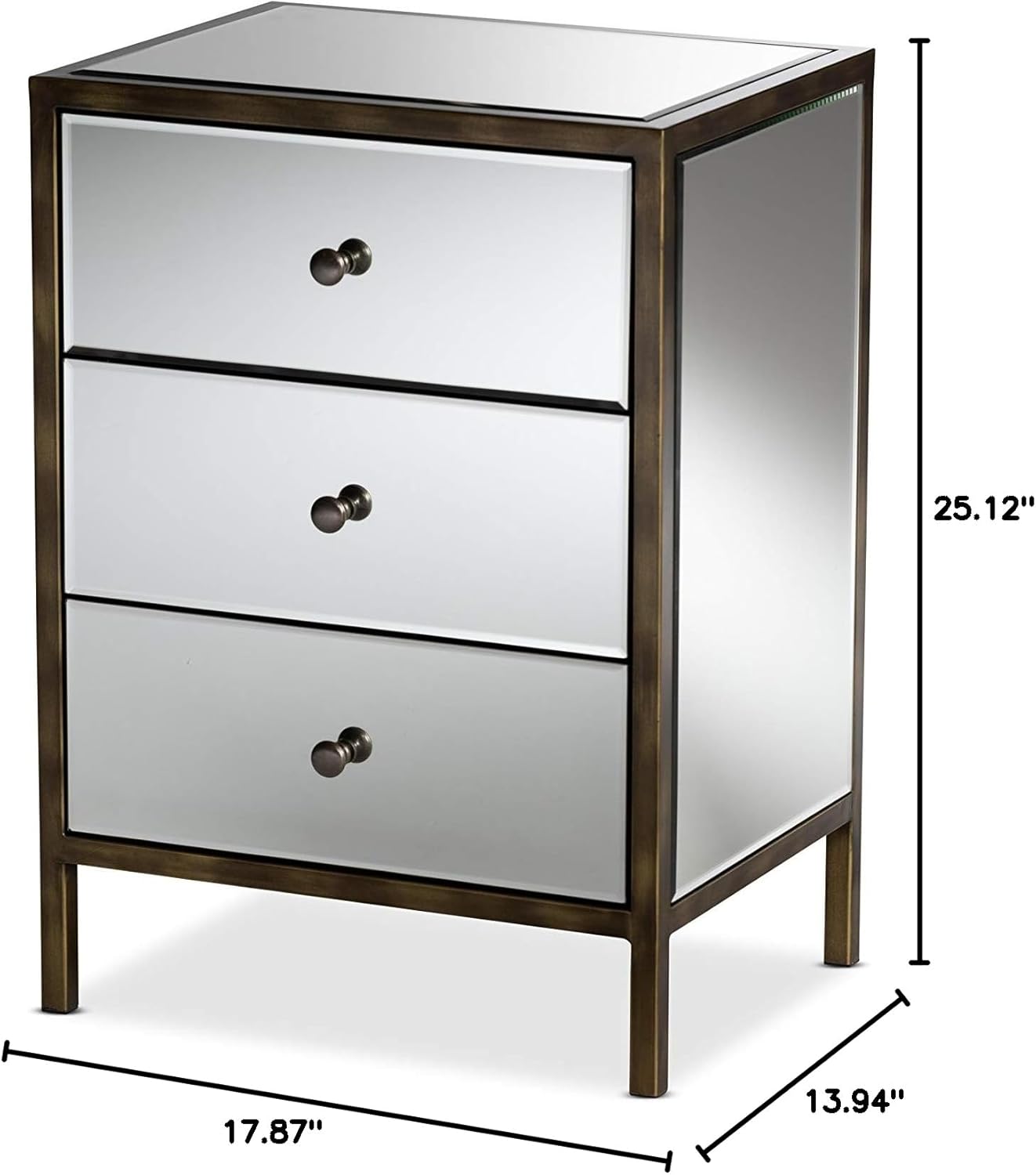 Baxton Studio Nightstands, Silver