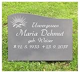  Lápida con gewünschter vertiefter inscripción, liegestein, Cementerio Monumento, 40 x 30 x 3 cm