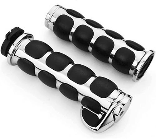 Motocicleta de aluminio cromado mango agarraderas extremo 1 pulgada para Honda Yamaha Kawasaki 1 par