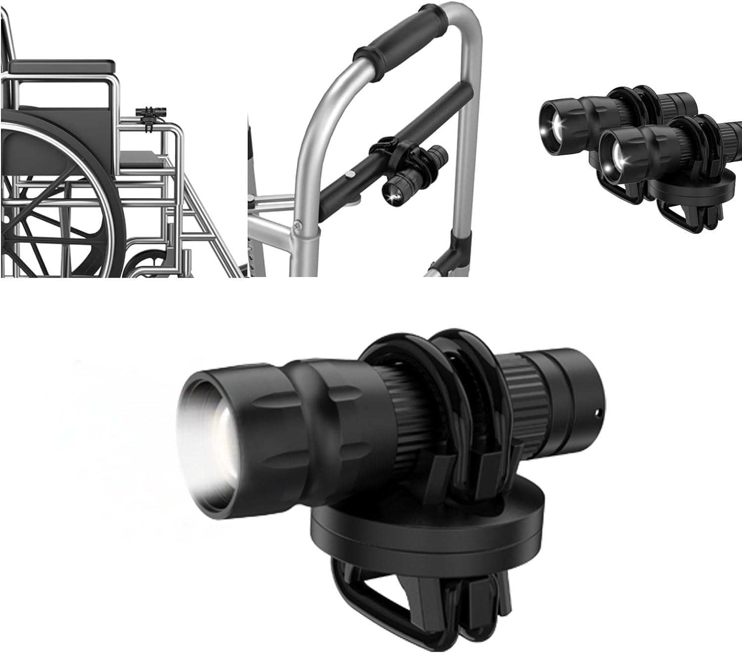 Adjustable Flashlight for Canes,Super Bright Waterproof Walking Cane Accessories,Crutch,Accessory for Walkers,Wheelchairs,Cane Accessories Lights,Helps Prevent Falls During Dark Hours