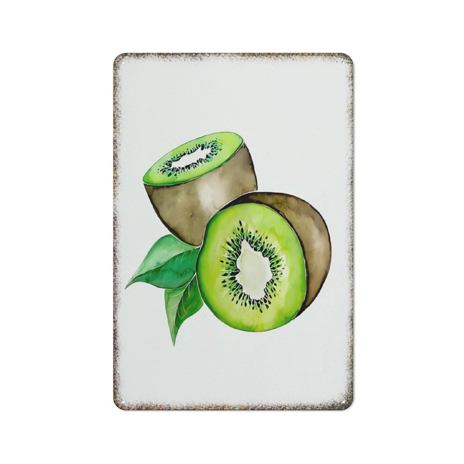 Kiwi Fruit Print Retro Metal Wall Art Humorous Style Decor Sign for Farmhouse Fence Home Man Cave Household 8x12 Inch