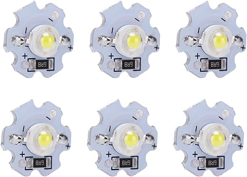 Miniatura 9 de Hyuduo Bombilla LED de chip de 1 W 5 V, cuentas de luz de 200 lm de brillo de alta fuente de luz con placa de aluminio para reflector, paquete de 25