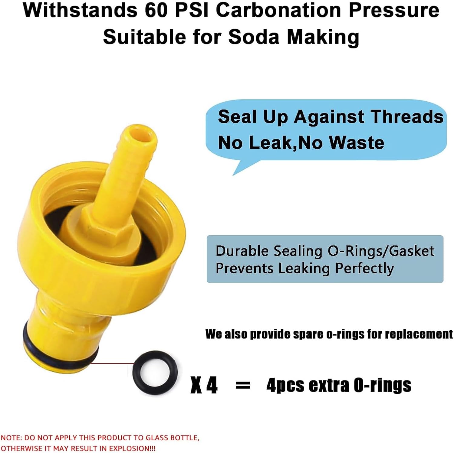 MRbrew 4 PCS Plastic Carbonation Cap, Ball Lock Cap 5/16" Nipple Barb