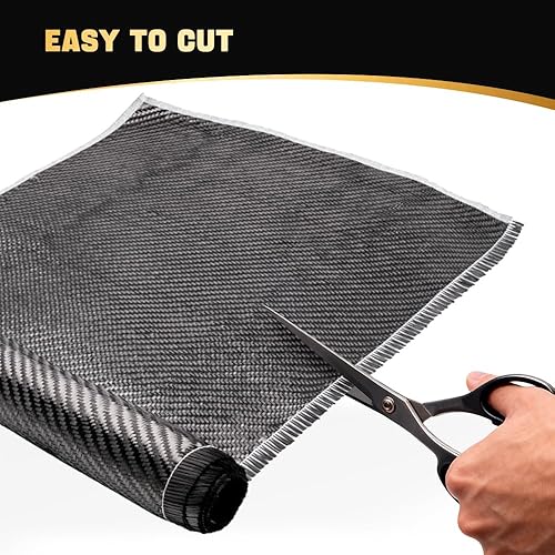 Miniatura 16 de BARTOO Rollo de tela de fibra de carbono de 4.9 pies x 12 pulgadas, 2 x 2 tejido de sarga de 3 k/7.76 oz, hoja de fibra de carbono de alta Azul