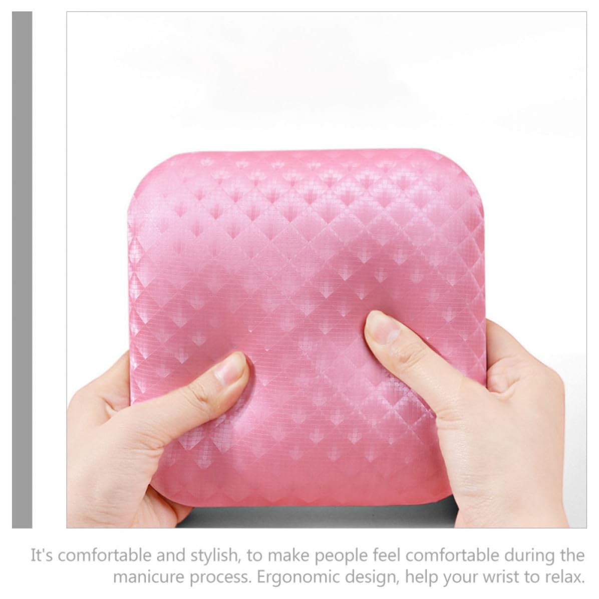 Pink Leather Manicure Hand Rest Pillow for Stable Forearm Support