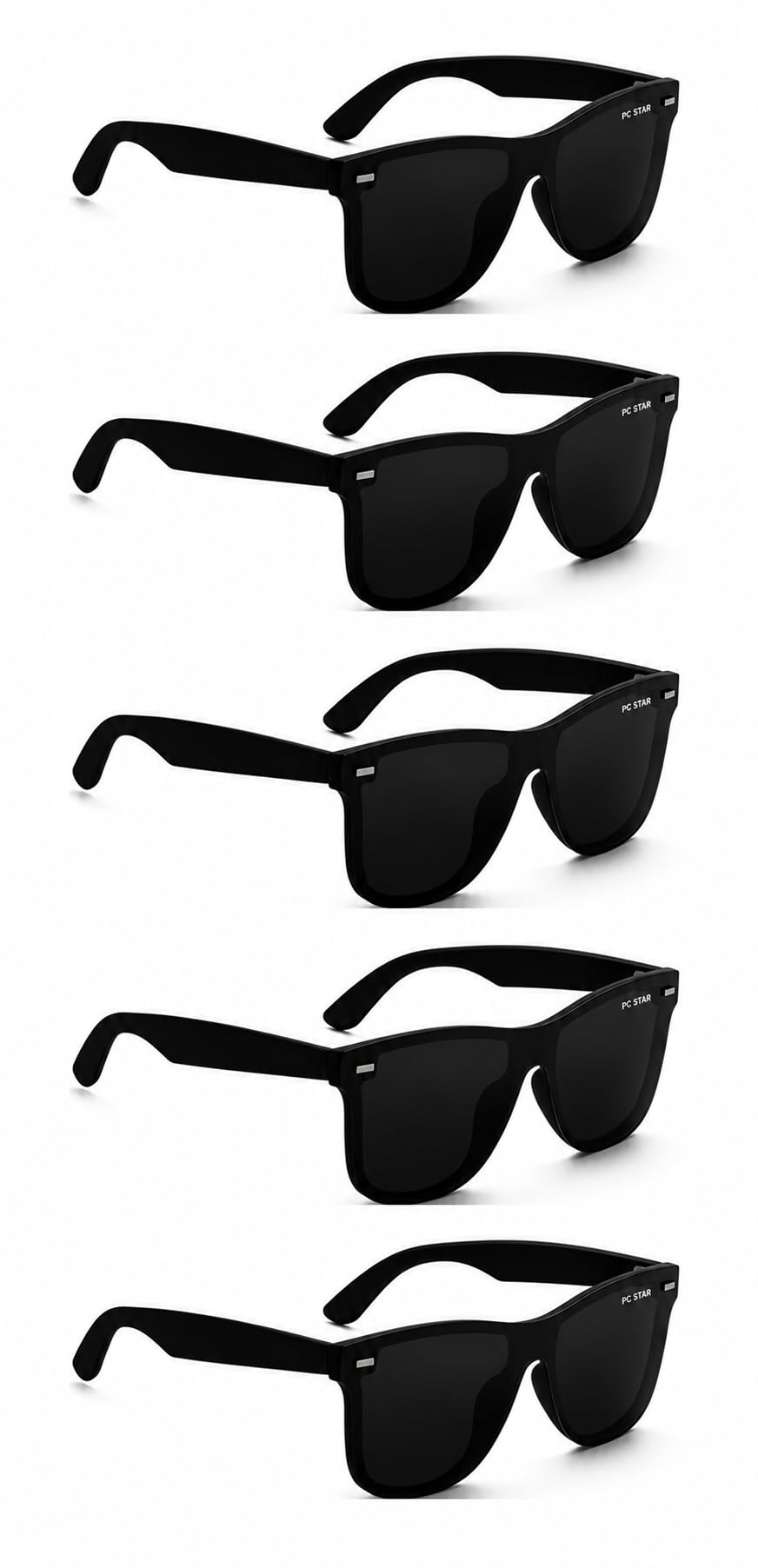 pc star Black Sunglasses for Men & Women – Pack of 5 Classic Square Frame UV400 Protection, Lightweight Stylish Shades for Outdoor, Driving & Daily Wear-picture-37