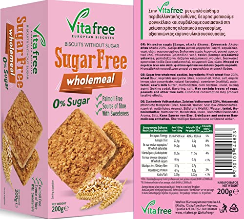 Vitafree Cookies Kekse Probierset 5 verschiedene Sorten ohne Zucker 1000g aus Griechenland (1000g)