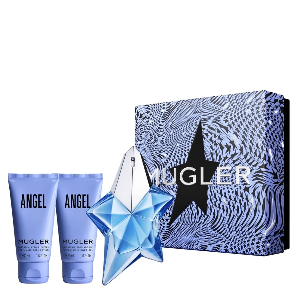 MuglerAngel Eau de Parfum 25ml Gift Set 2023 (Contains 25ml EDP, 50ml Body Lotion and 50ml Shower Gel)