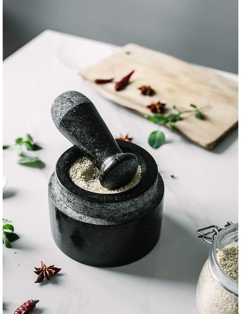 Generisch Massiver Marmormörser, Doppelseitig Mahlbar, Großes Fassungsvermögen 400 Ml, Zum Mahlen Von Gewürzen Und Kräutern, Zur Zubereitung Von Pesto Und Arzneien