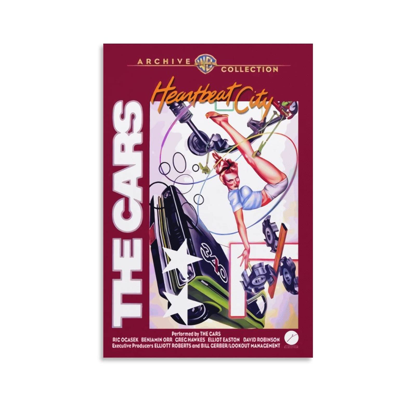 Aleakea The Cars Heartbeat City Vintage Canvas Wall Art Poster