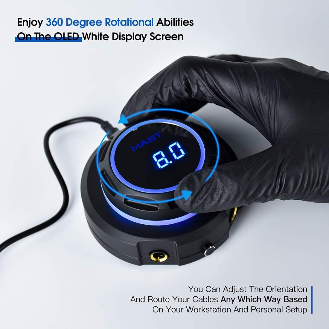 Mast Halo Tattoo Power Supply Blue Light Digital LCD Screen Display Stable Powerful 2A Power Supply for tattoo machine (blue)