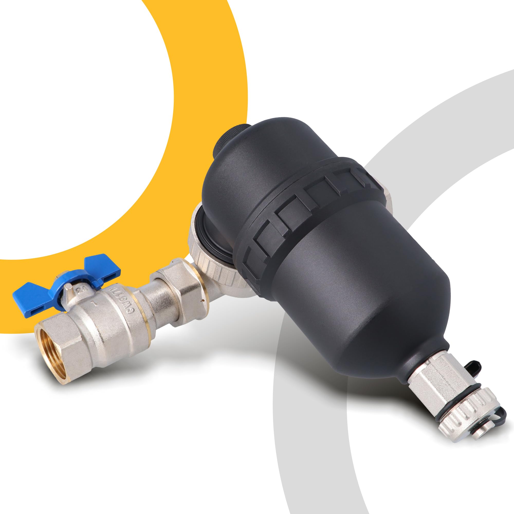 Instalguru Séparateur Boues Magnétique 1 Pouce DN25 Filtre Chauffage Filtration Eau Chaude Purificateur Installation Thermique Aimant Neodyme Anticalcaire