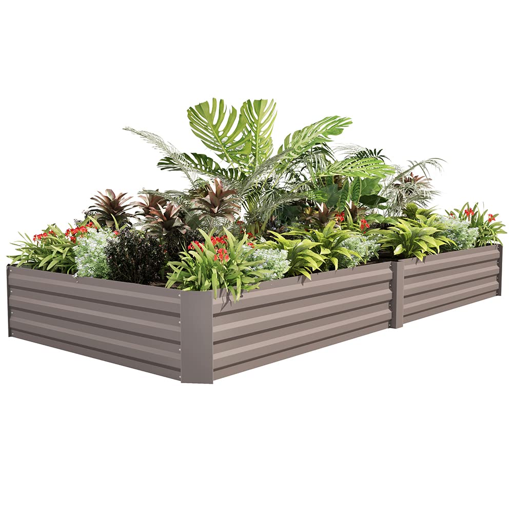 BIRASIL Outdoor Galvanized Raised Beds, Steel Garden Boxes for Flower
