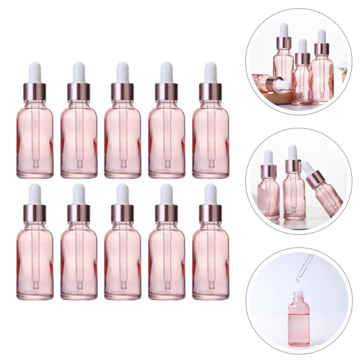 Flaconi Contagocce in Vetro da 30ml Rosa per Cosmetici e Profumi Confezione da 30 Pezzi per Regali