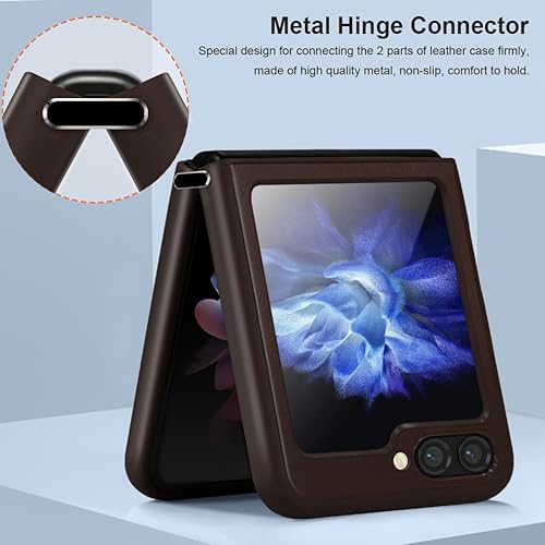 Miniatura 5 de KEZiHOME Funda para Samsung Galaxy Z Flip 5, protector de pantalla integrado y cubierta de lente de cámara de vidrio templado, funda delgada de