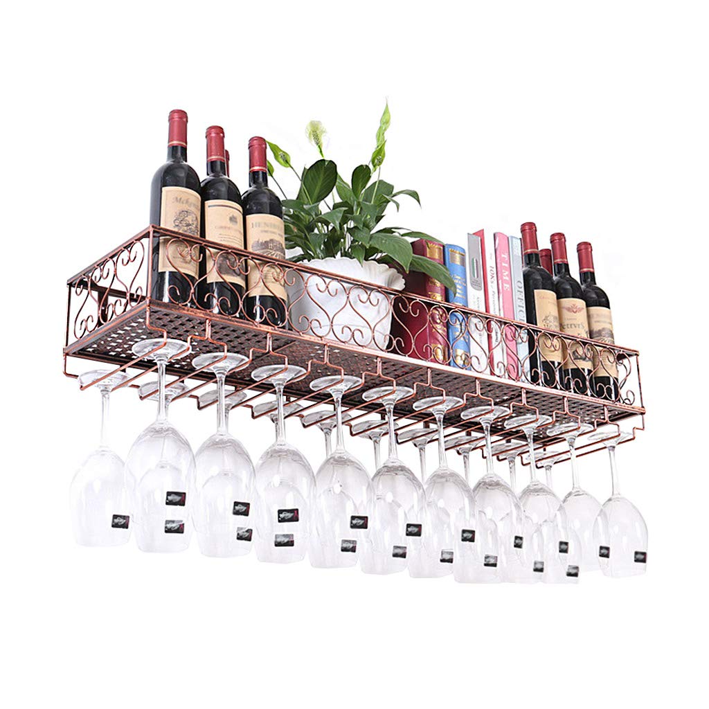 LAXF-Shelf Wall Wine Rack | Bottle & Glass Holder | Cork Storage Store | Wall Mounted Wine or Liquor Bottle Storage Holders | Stemware Racks Organizer | Home & Kitchen Décor | Bronze