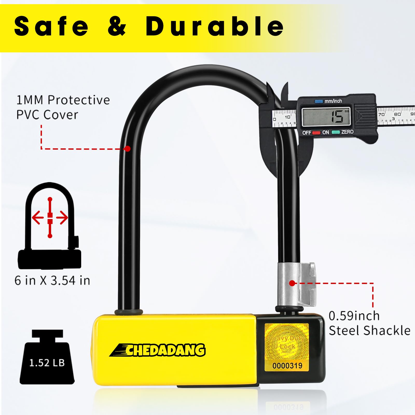 Lucchetto Per Bici Pieghevole IMAYCC - 120 Cm, Combinazione, Antifurto Per E-bike E Mountain Bike - Foto 9