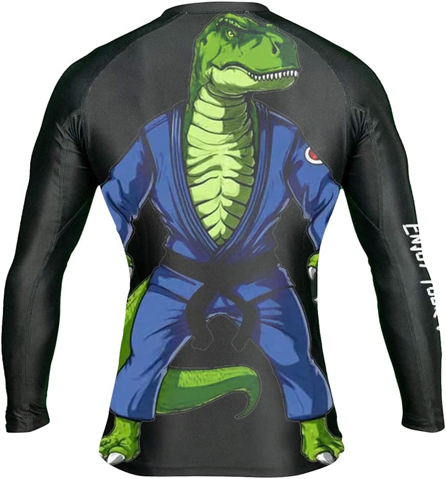 Men's Unisex Premium BJJ Rash Guard Long Sleeve Cool Dry Compression Training Tee