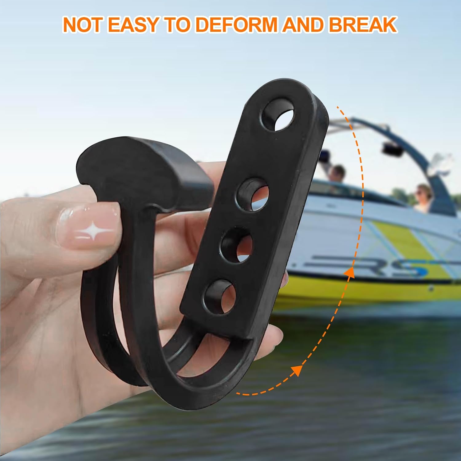 4 Pack Boat Telescoping Ladder Rubber Strap Boarding Fixed Lock Belt Adjustable 4-Hole Installation for Pontoon Boat Yacht Roof RV Folding Ladder