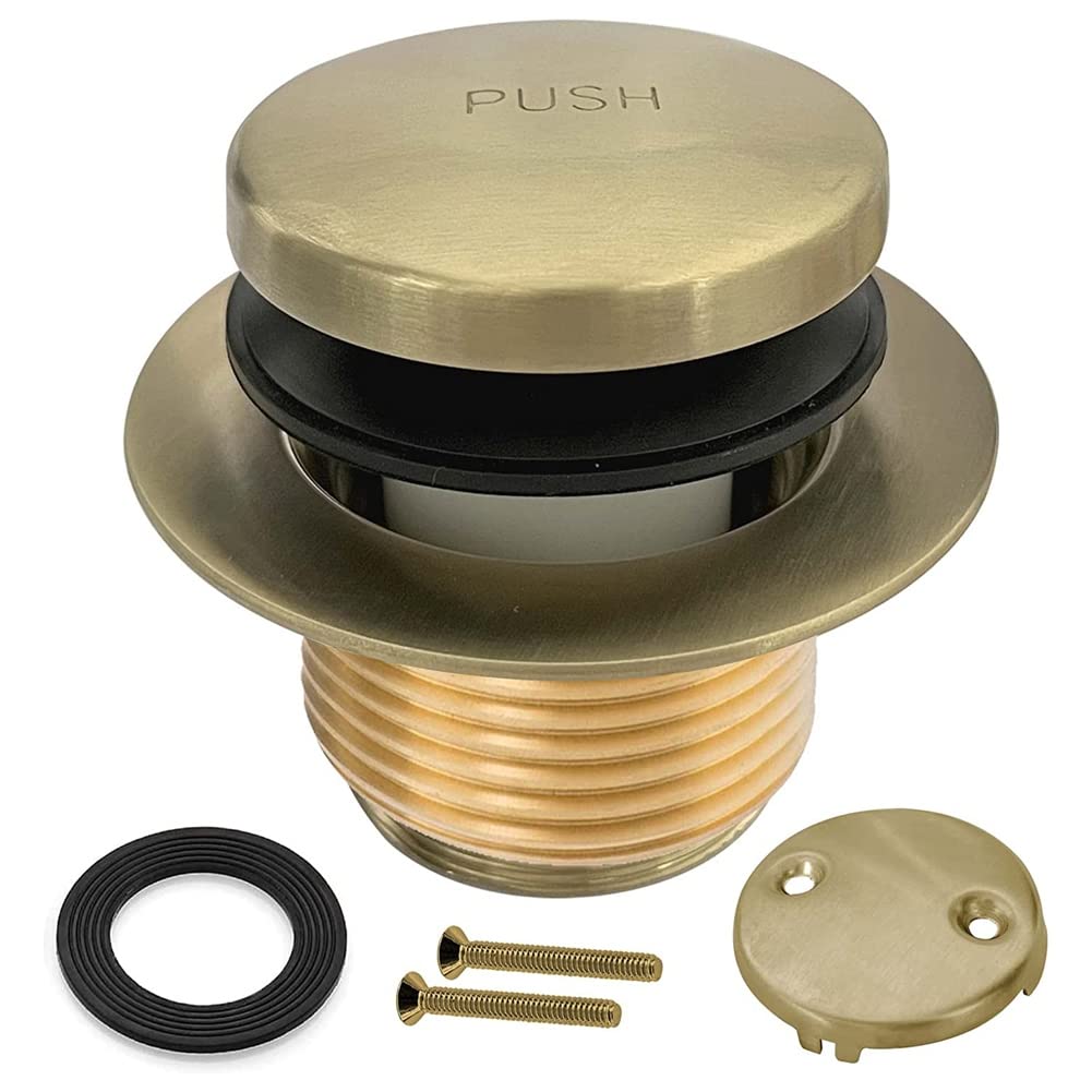 CTRLZS 1Set Bathtub Drain Toe Bath Tub Drain Kit with Two-Hole Overflow Faceplate Bath Tub Drain Set Stainless Steel + Copper