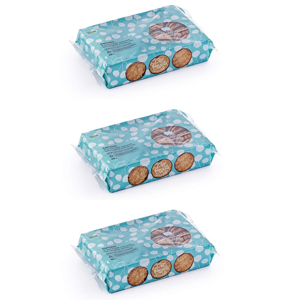 IKEA KAFFEREP Oat biscuits, chocolate, UTZ certified (Pack of 3, Total 63.6 OZ, 21.2 OZ Each)