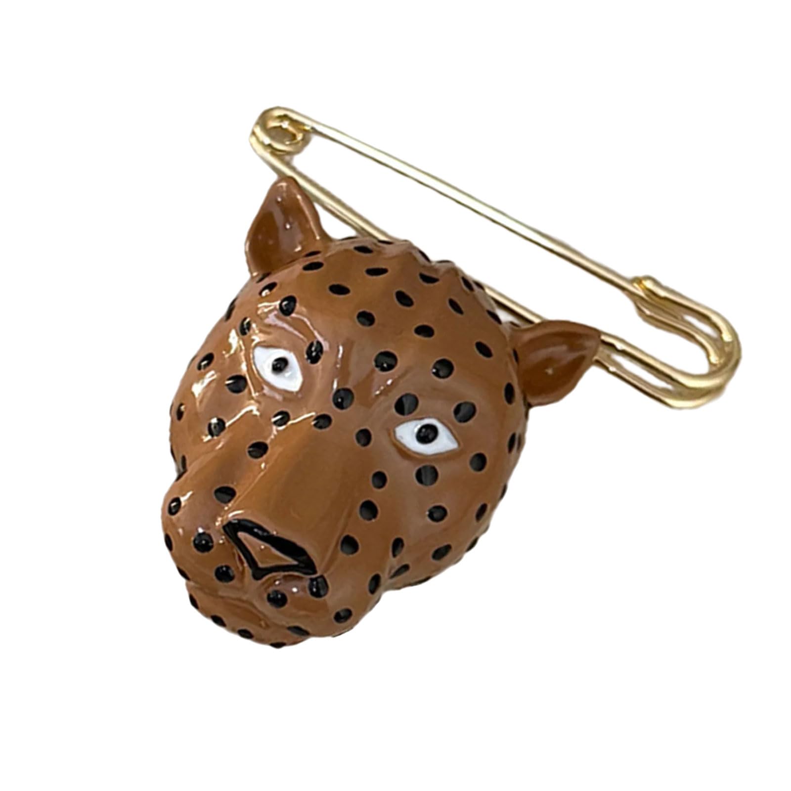 Maxtonser Artistic Enameled Leopard Brooch Oversized Alloy Eye Catching Accessories For Jackets Coats Bags Trendy Decoration