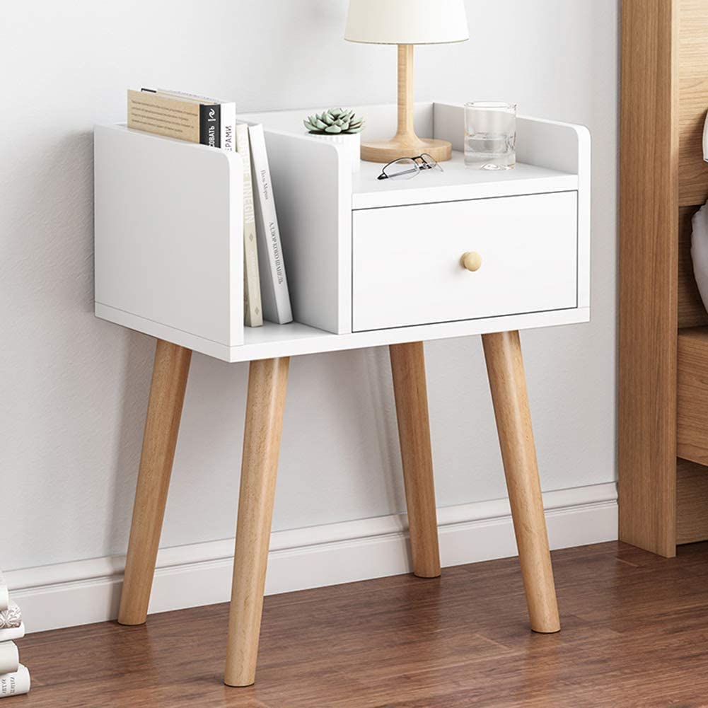 Bloo Mart Single Drawer Bedside Table Vintage Nightstand Bedside Table