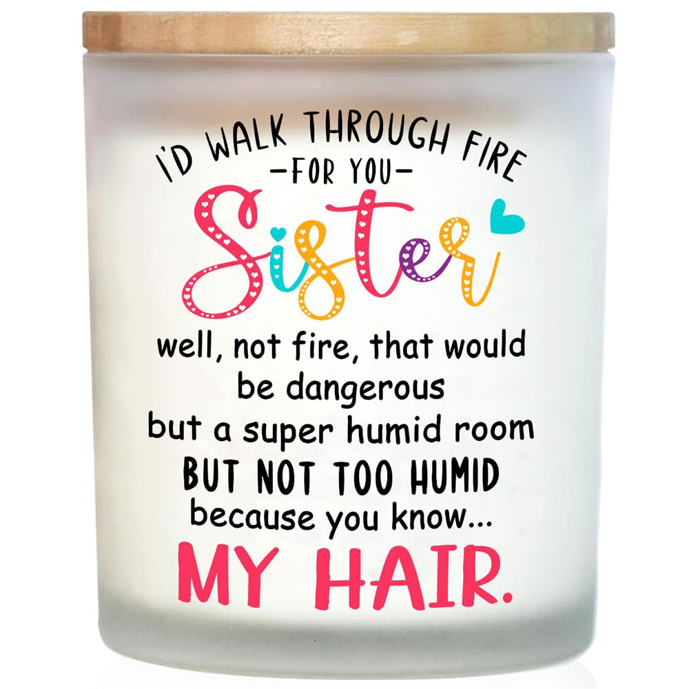 Funny Sister Candle Gifts for Sister from Sisters 7oz Lavender Scented Candles Birthday Christms Gifts for Sisters Soy Eco-frinedly Long Lasting