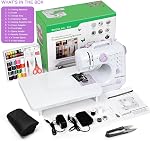 Mini Sewing Machine for Beginners (Includes Cover with Storage Pockets, Extension Table And Sewing supplies set) by Astrowinter AW-051-CA-A16