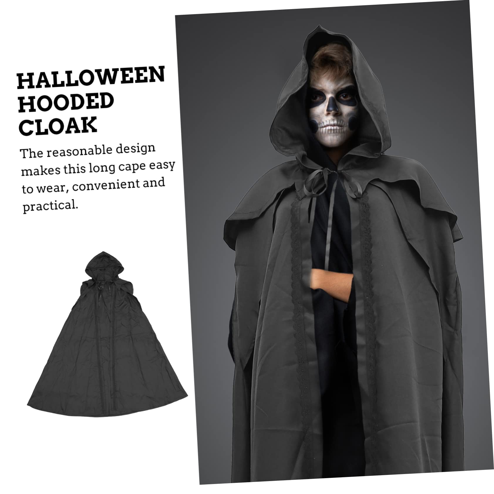 SHERCHPRY 1 cape Abaya pour homme - Accessoire d'Halloween médiéval - Costume d'Halloween à capuche - Cosplay