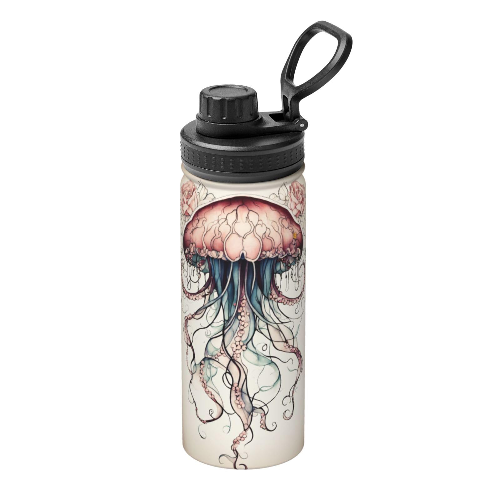 Kfjghhl Insulated Stainless Jellyfish Pattern Steel Water Bottle For Sport Gym Travel Leak Camping Hiking Hydration