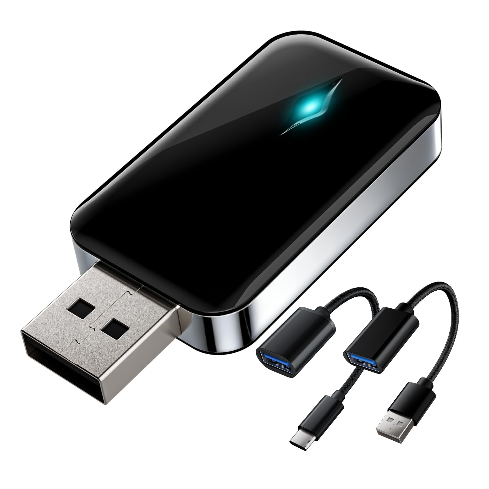 Wireless Adapter für CarPlay, Superschnelle Upgrade von Wired auf Wireless, Plug und Play, Mini & Stabiler, kompatibel mit iPhone iOS 9+ 12.1+ & Autos mit Wired CarPlay