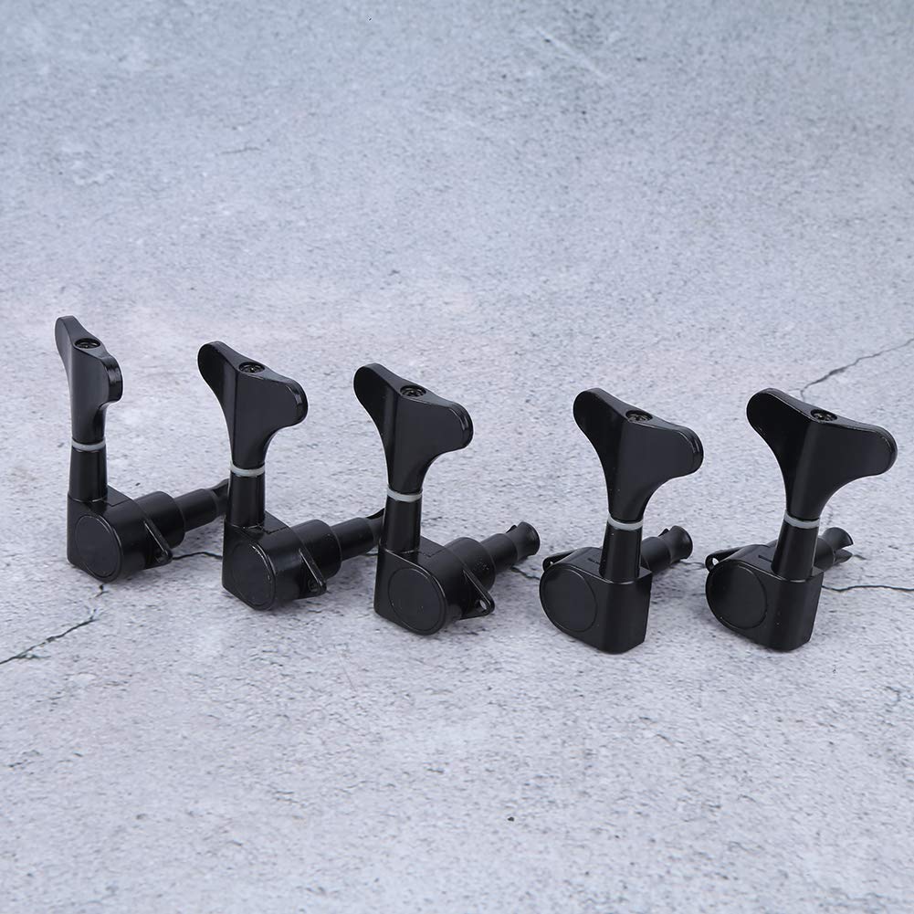 Bass Tuners Set String Knob 5?String Alloy Enclosed Winding Musical Instrument Accessories (Black)