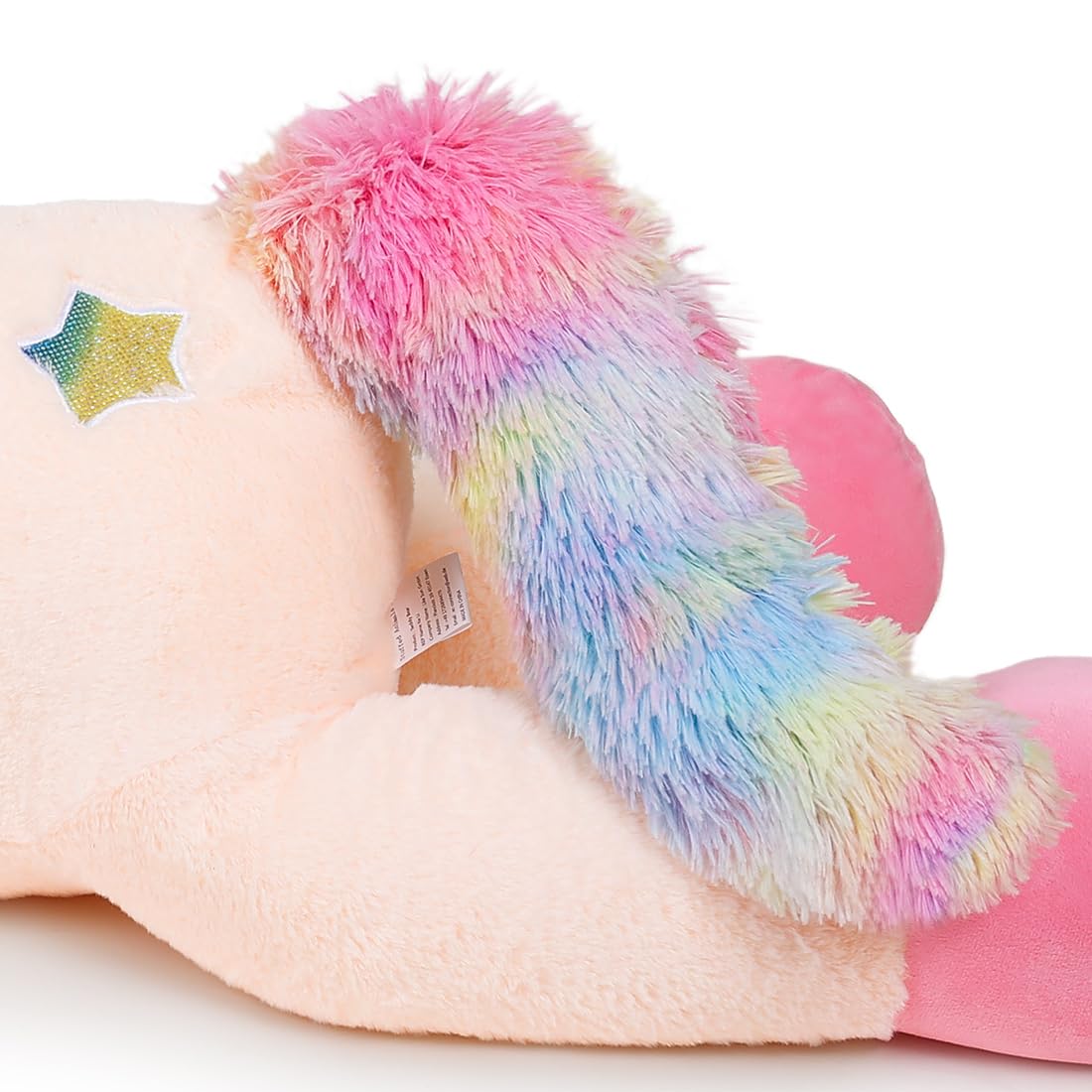 Sasusudols Unicornio Gigante de Peluche para Niñas - 110 cm, Peluche, Regalo Ideal para Cumpleaños, Navidad y Día de San Valentín, Color Crema