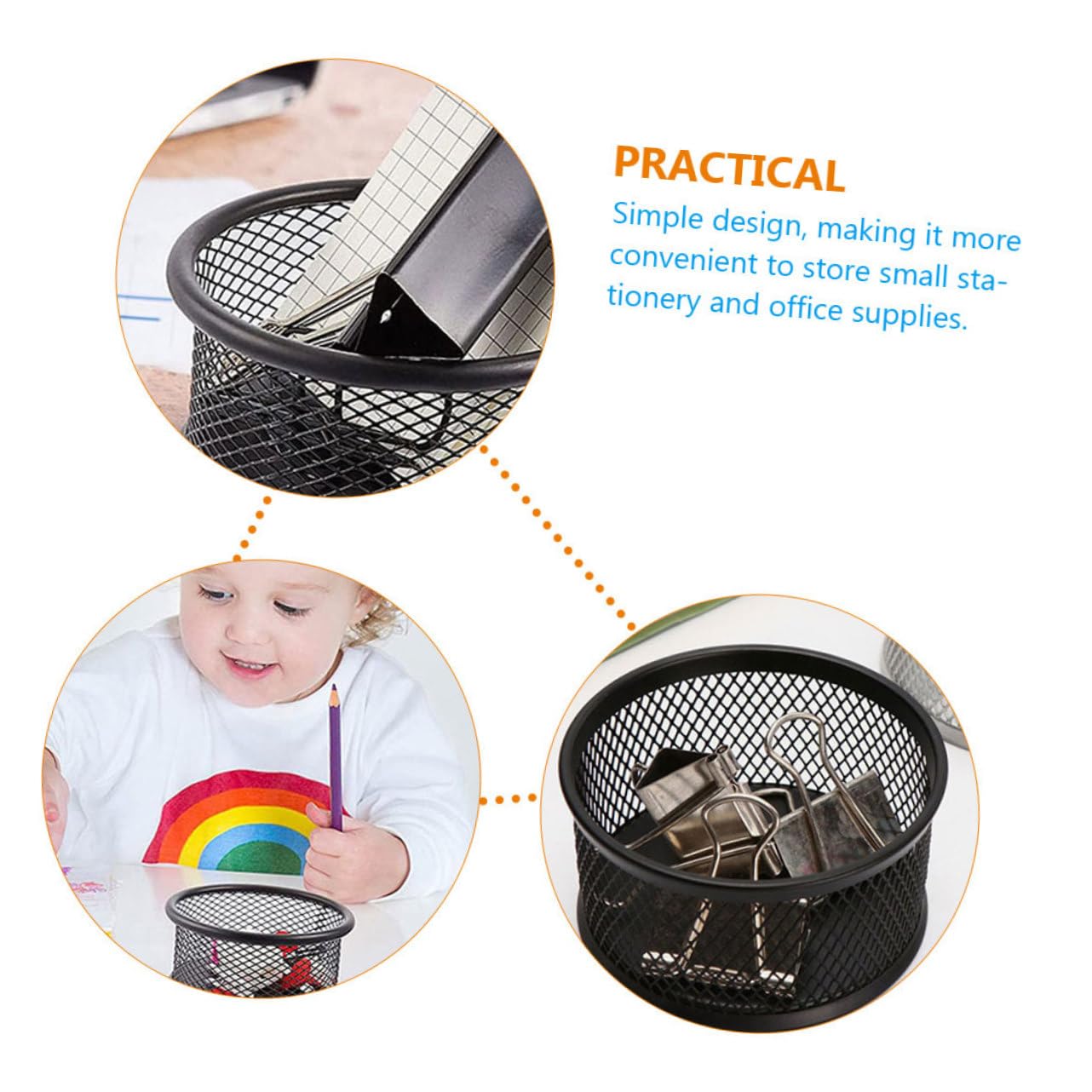 MOLUCKFU 2pcs Desktop Mesh Clip Holder Stackable Multi-purpose Container for Organizing Paper Clips Lightweight Design for Office and School Use Convenient Storage