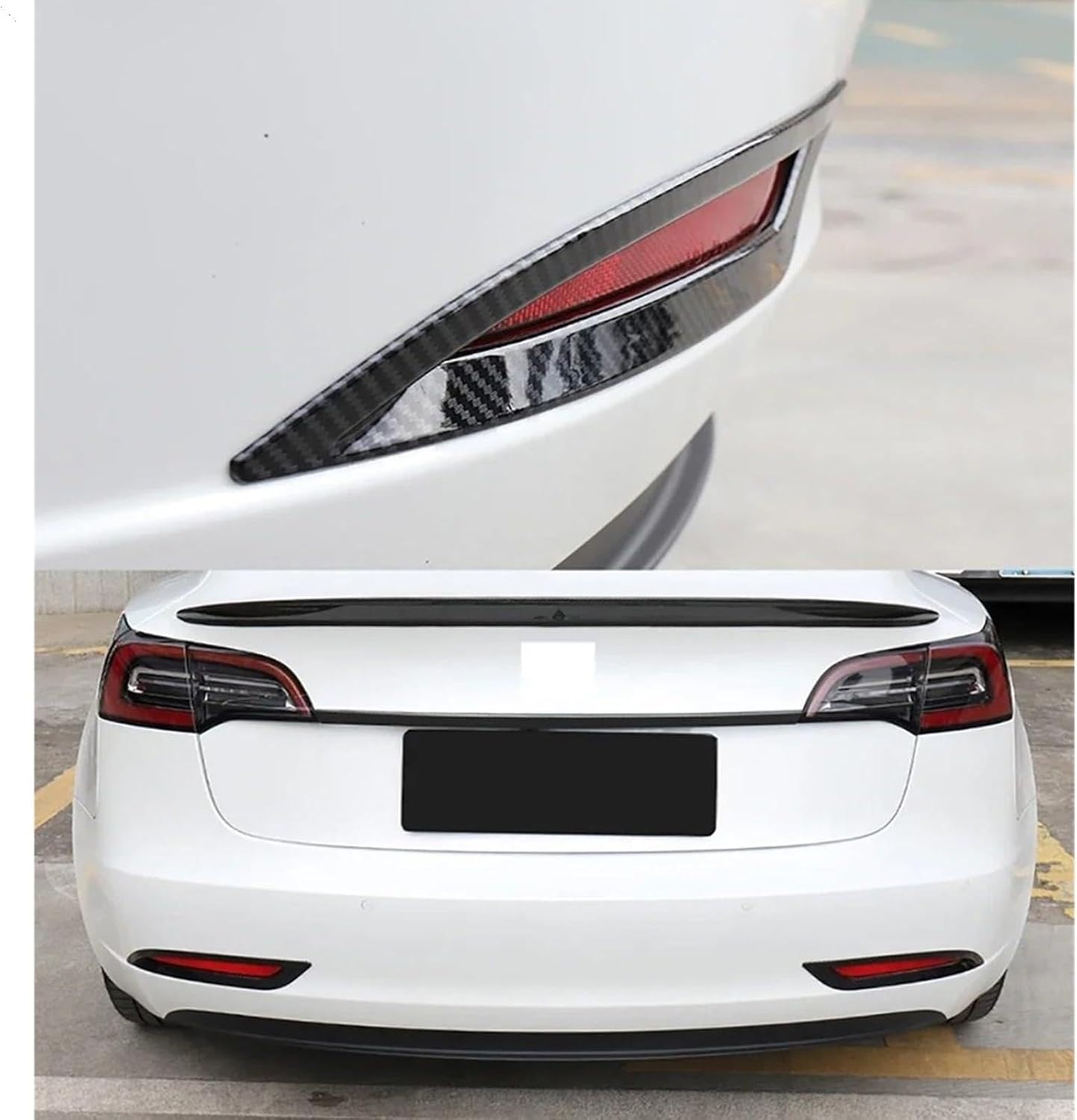Rear Fog Light Lamp Cover Trim for Tesla Model 3 2018-2022 Car Tail Foglight Bezel Trims Accessories