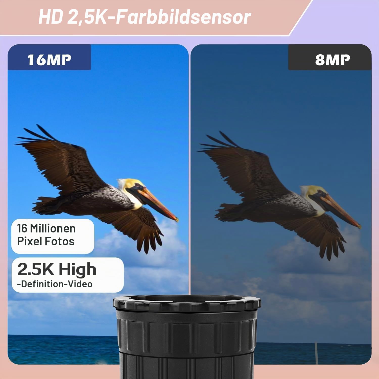 WiFi-Okularkamera,mit 1.5-Zoll-Bildschirm, 2.5K-Video,1920 x 1080 Pixel, geeignet für 24-50 mm optisches Teleskopmikroskop und Monokular-Fernglas, mit 64GB Speicherkarte