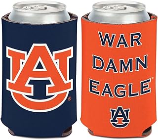 Auburn Tigers War Eagle Can Cooler 1-Pack 12 oz. (Foldable, 2-Sided Design)